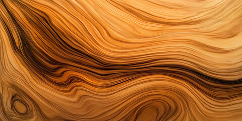 Aufkleber - Wood grain texture background forming wavy lines with golden brown hues