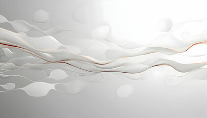 Abstract fluid wave flowing with white and golden accents for use as a design element or modern background in a digital display or presentation