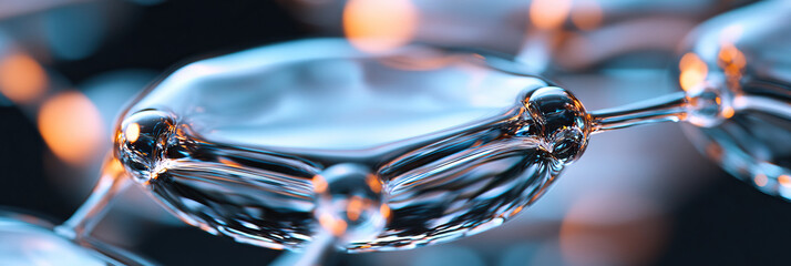 Poster - abstract 3d render: interconnected translucent nodes