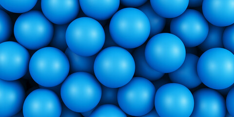 Poster - Many blue spheres forming a textured background for design projects