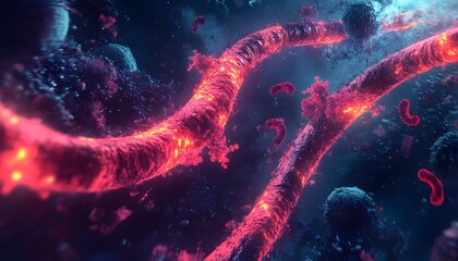 Poster - Detailed Visualization of Bacterial Growth in a Colorful Environment