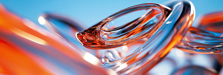 Poster - Abstract Composition of Intertwined Translucent Tubes