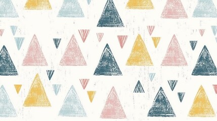 Poster - Minimalist geometric pattern with sharp triangles in pastel colors, creating a clean, elegant background