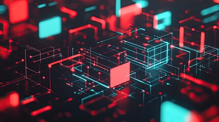 Poster - Multiple dynamic layers of geometric shapes interacting in space, giving a futuristic, tech-inspired visual.