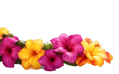 Poster - A Hawaiian flower lei with bright tropical colors, isolated on a empty plain background