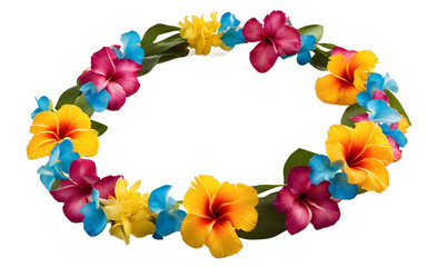 Poster - A Hawaiian flower lei with bright tropical colors, isolated on a empty plain background