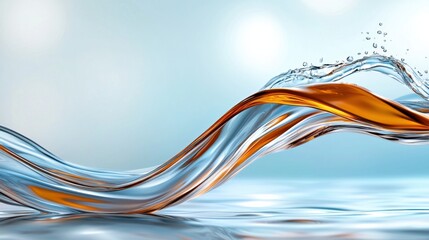 Aufkleber - Glossy Water Wave on Soft Background