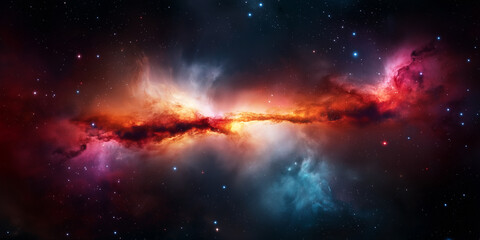 Aufkleber - Colorful nebula cloud of gas and dust floating in space
