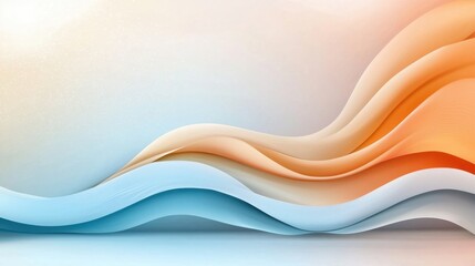 Poster - Abstract Waves in Soft Colors and Flowing Lines