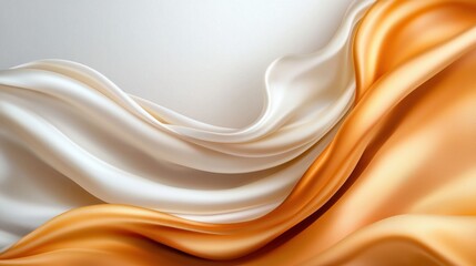 Poster - Elegant Abstract Waves of Golden Silk Fabric