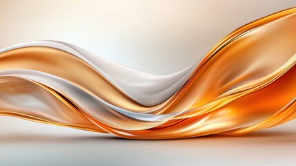 Poster - Smooth Golden Waves with Metallic Texture