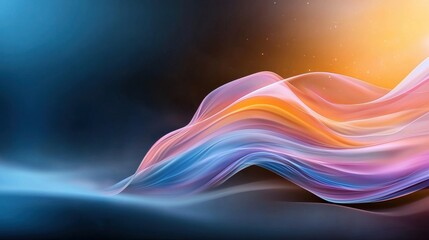 Poster - Colorful Abstract Motion Waves in Soft Curves