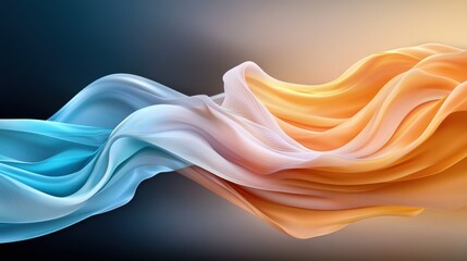 Aufkleber - Smooth Abstract Wavy Lines on Dark Background