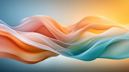 Poster - Abstract Wavy Lines Flowing on Dark Gradient Background