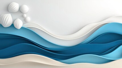 Poster - Wavy Ocean Inspiration with Dark Mix Elements