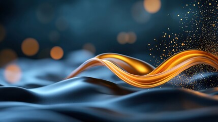 Poster - Elegant Golden Wavy Motion with Dynamic Effect