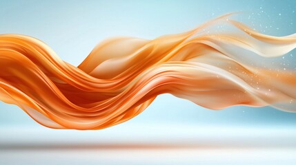 Poster - Fiery Orange Wave Lines Abstract Background