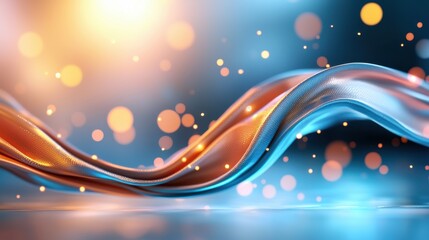 Poster - Glowing Wavy Lines in a Futuristic Cyberpunk Style