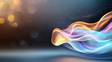 Poster - Wavy Lines of Electric Blue Glowing Plasma Effect