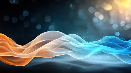 Poster - Abstract Glowing Particle Waves in Motion