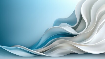 Poster - Elegant Minimalist Silver and White Wave Design