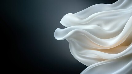Poster - Subtle Minimalist Wavy Lines on Dark Background