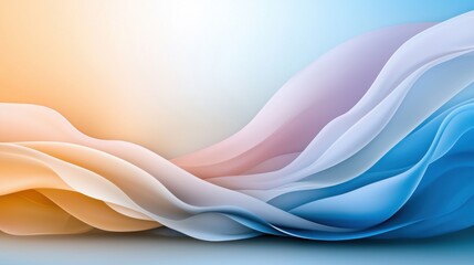 Poster - Soft Lavender and Baby Blue Wavy Lines Abstract Background