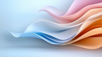 Poster - Soft Lavender and Baby Blue Wavy Lines Background