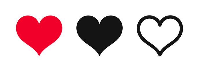 Wall Mural - hearts flat design icons. png illustration elements.