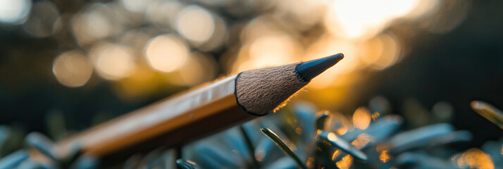 Wall Mural - Close-up of Sharpened Pencil Against Bokeh Background