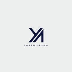 Fototapete - Modern alphabet letter YA AY unique logo vector template illustration YA Logo