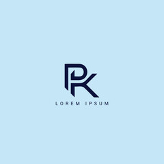 Fototapete - Modern alphabet letter PK KP unique logo vector template illustration PK Logo