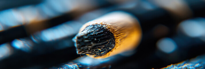 Wall Mural - Macro Photograph of a Burnt Matchstick