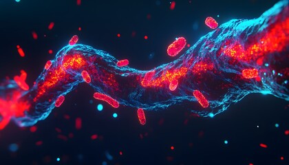 Poster - Vibrant 3D Visualization of Bacteria in a Microscopic Environment