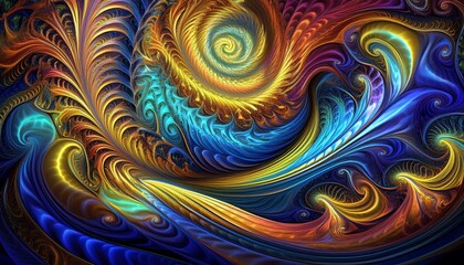 Wall Mural - abstract colorful fractal background