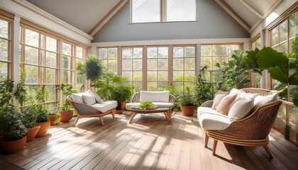 modern living room with wooden furniture