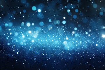 Poster - Blue gradient background with sparkling bokeh lights, creating a serene and dreamy atmosphere. Ideal for abstract and minimalist designs