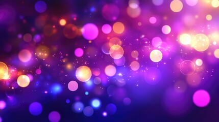 Violet bokeh light background, Abstract purple blurry unfocused sparkle glitter purple bokeh background wallpaper with copy space. Sparkling purple dust abstract violet luxury decoration background.