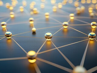 Poster - Interconnected node structures digital environment abstract visualization technology concept