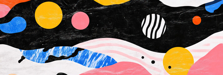 Poster - Abstract Composition with Organic Shapes and Textured Background