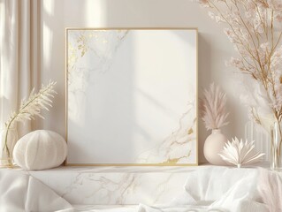 Poster - Elegant minimalist artwork display modern interior home decor bright environment close-up view aesthetic concept