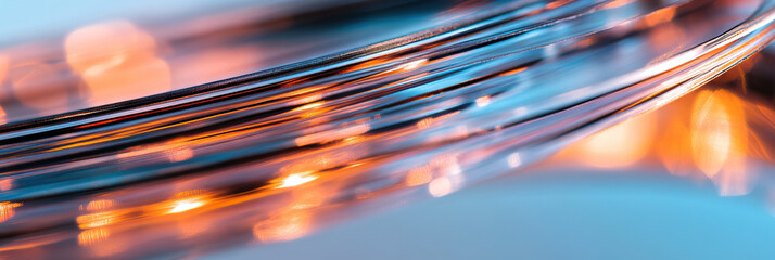 Poster - Abstract Image of Translucent Parallel Lines and Bokeh Lights