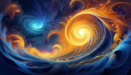 Wall Mural - abstract fractal background with space