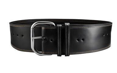 Poster - A black leather weightlifting belt for added support, isolated on a empty plain background