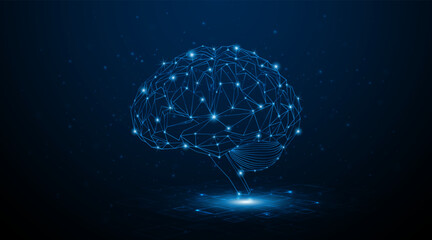 Leinwandbilder - Artificial neural network or artificial intelligence brain. Digital brain science for future learning. modern technology innovation concept background	