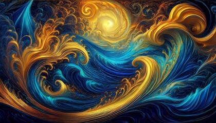 Wall Mural - abstract colorful fractal background