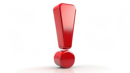 Poster - Red Exclamation Mark on White Background