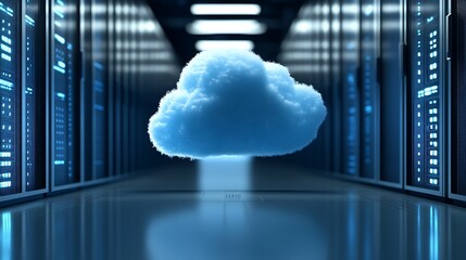 Poster - Cloud computing data center concept.