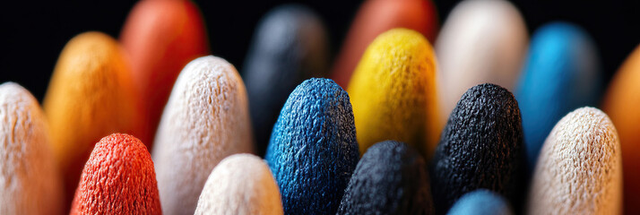 Poster - Close-up Photograph of Colored Conical Objects