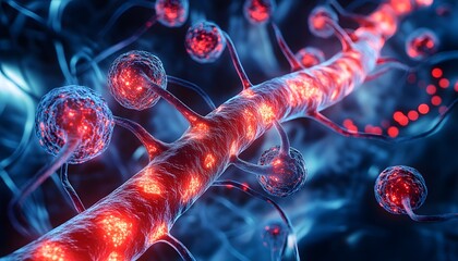 Poster - Detailed Visualization of Neurons with Luminous Red Connections